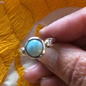 Natural Larimar Ring - Size 9